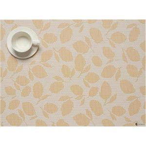 Martha by Martha Stewart | Chilewich Lemon Leaves Round Woven Placemats – 15” Dining Table Mats – Reusable, Stain-Resistant, Indoor/Outdoor Tabletop Protection – Marigold(Goldenrod)
