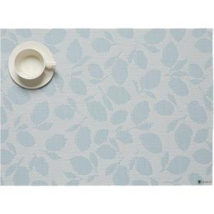 Martha by Martha Stewart | Chilewich Lemon Leaves Round Woven Placemats – 15” Dining Table Mats – Reusable, Stain-Resistant, Indoor/Outdoor Tabletop Protection – Marigold(Robins Egg)
