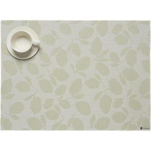 Martha by Martha Stewart | Chilewich Lemon Leaves Round Woven Placemats – 15” Dining Table Mats – Reusable, Stain-Resistant, Indoor/Outdoor Tabletop Protection – Marigold(Sprout)