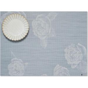 Martha by Martha Stewart | Chilewich Rosette Placemats in Sea – Set of 4 – Easy Care Woven Tabletop Textiles – Indoor/Outdoor – 19″ x 14″ Rectangle(Sea)