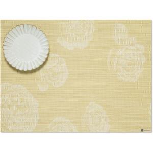 Martha by Martha Stewart | Chilewich Rosette Placemats in Sea – Set of 4 – Easy Care Woven Tabletop Textiles – Indoor/Outdoor – 19″ x 14″ Rectangle(Wheat)