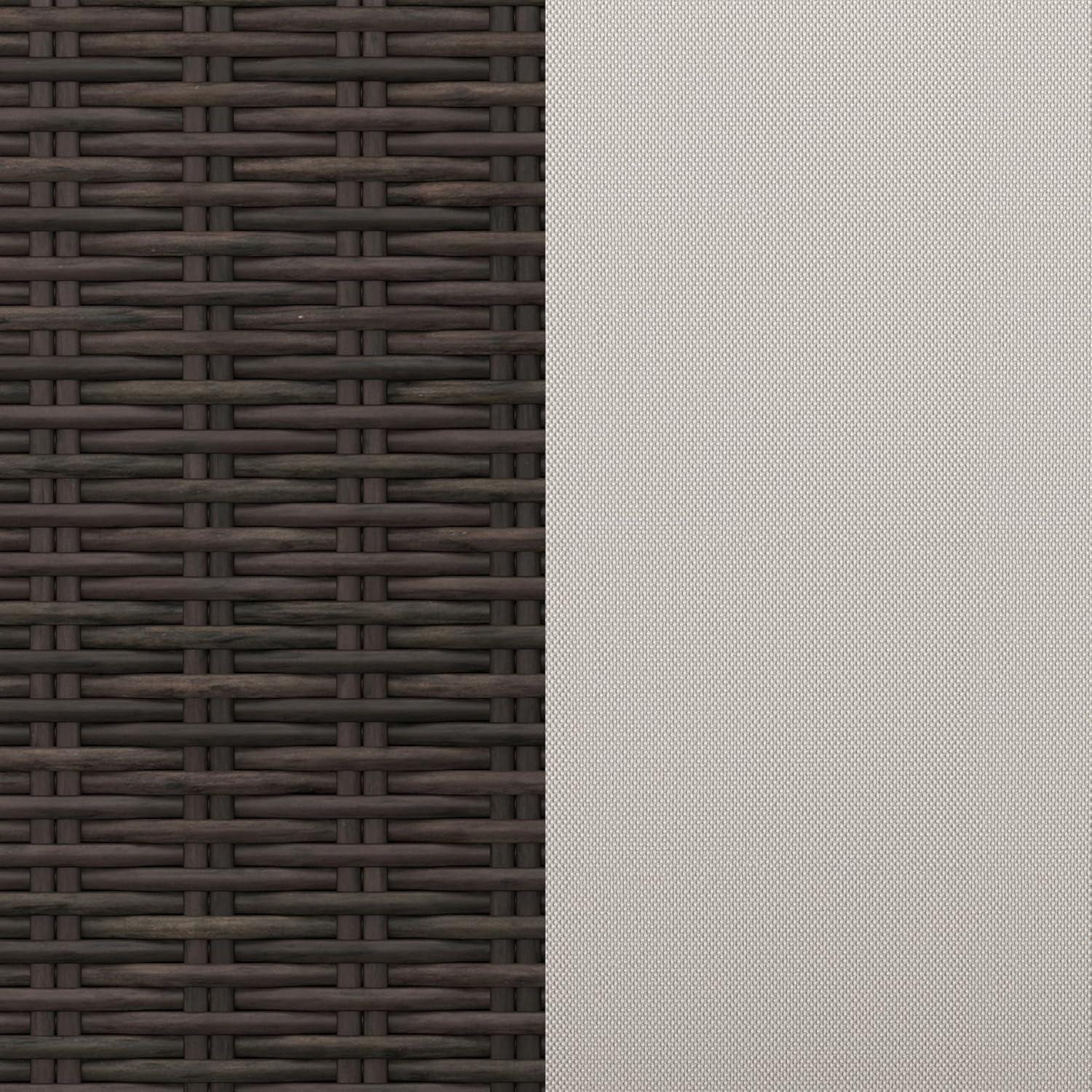 imageMartha Stewart Bedford IndoorOutdoor Patio Chaise Lounge Chair with Adjustable Back and Rattan Wicker Finish in Gray with Gray AllWeather CushionsBrown