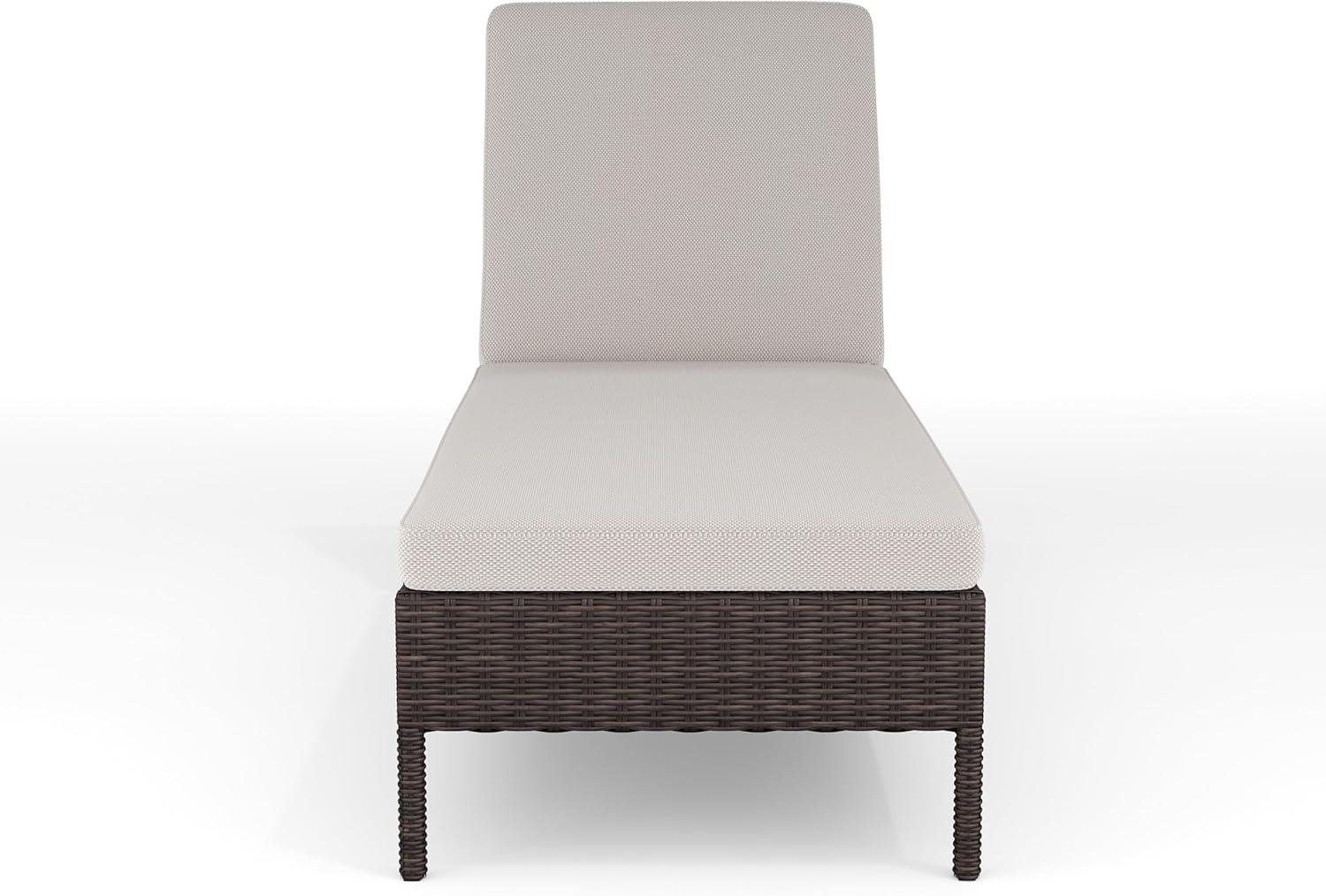 imageMartha Stewart Bedford IndoorOutdoor Patio Chaise Lounge Chair with Adjustable Back and Rattan Wicker Finish in Gray with Gray AllWeather CushionsBrown