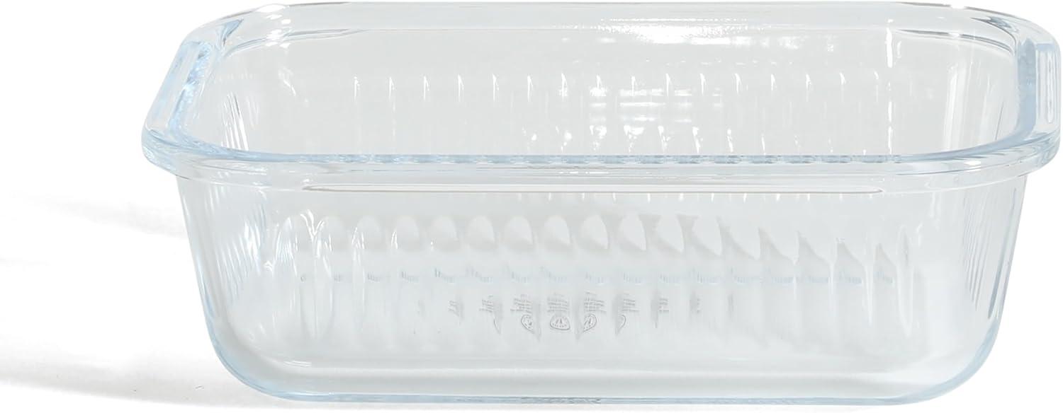 imageMartha Stewart Broadbrook 6 Piece Stoneware Meal Prep Container Set with Lids Rectangular Food Storage amp Bakewar Oven Refridgerator Microwave Dishwasher SafeGlassGreen Lid Shadowbrook Rectangular