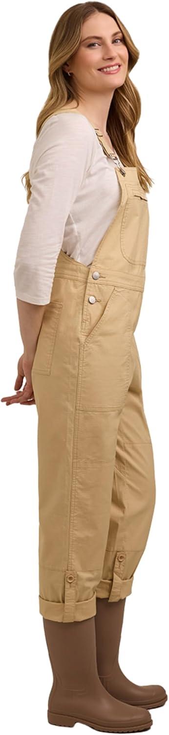 imageMartha Stewart Convertible Overall Denim Utility Jumpsuit Adjustable Cotton Workwear Stretch BibsSand