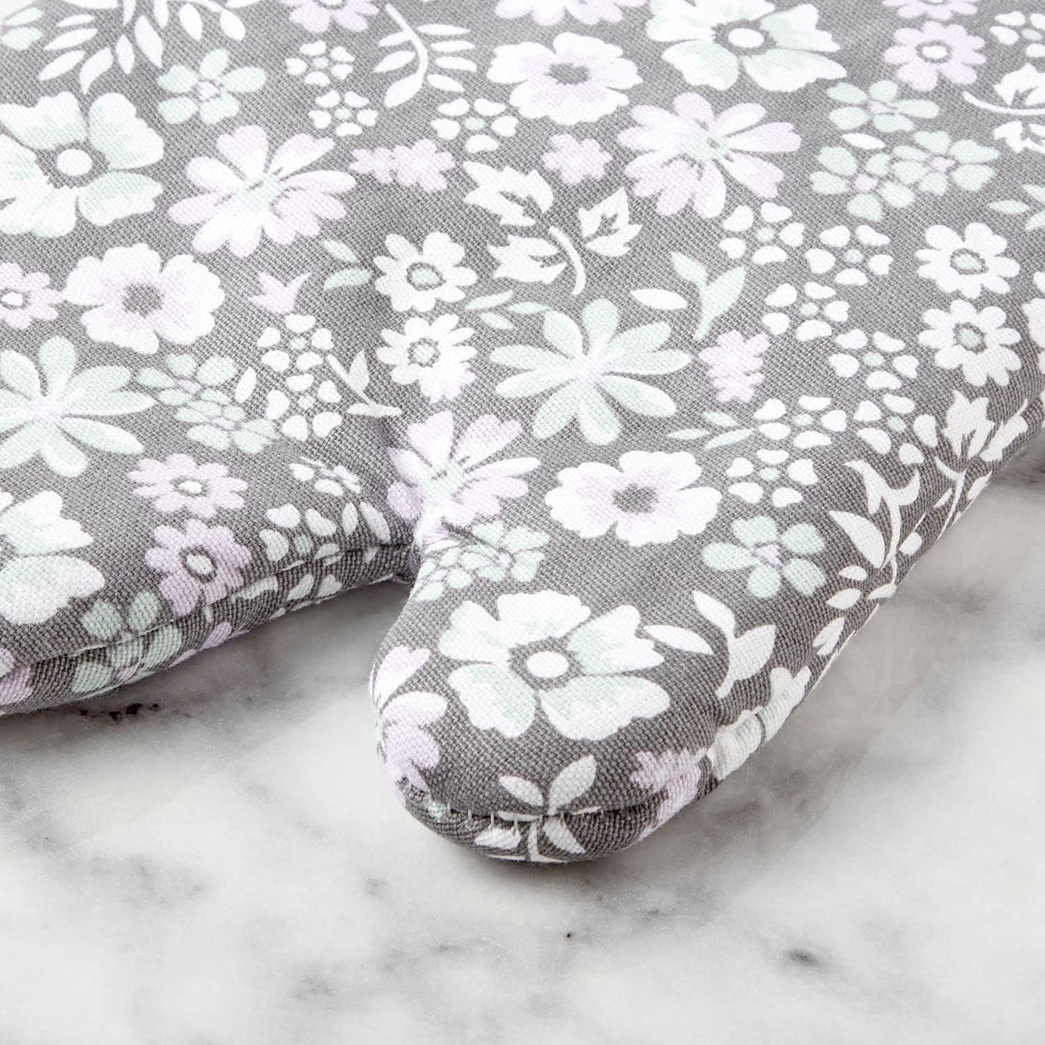 imageMartha Stewart Succulents Oven Mitt 2Pack Set Green 7x13Ditsy Floral