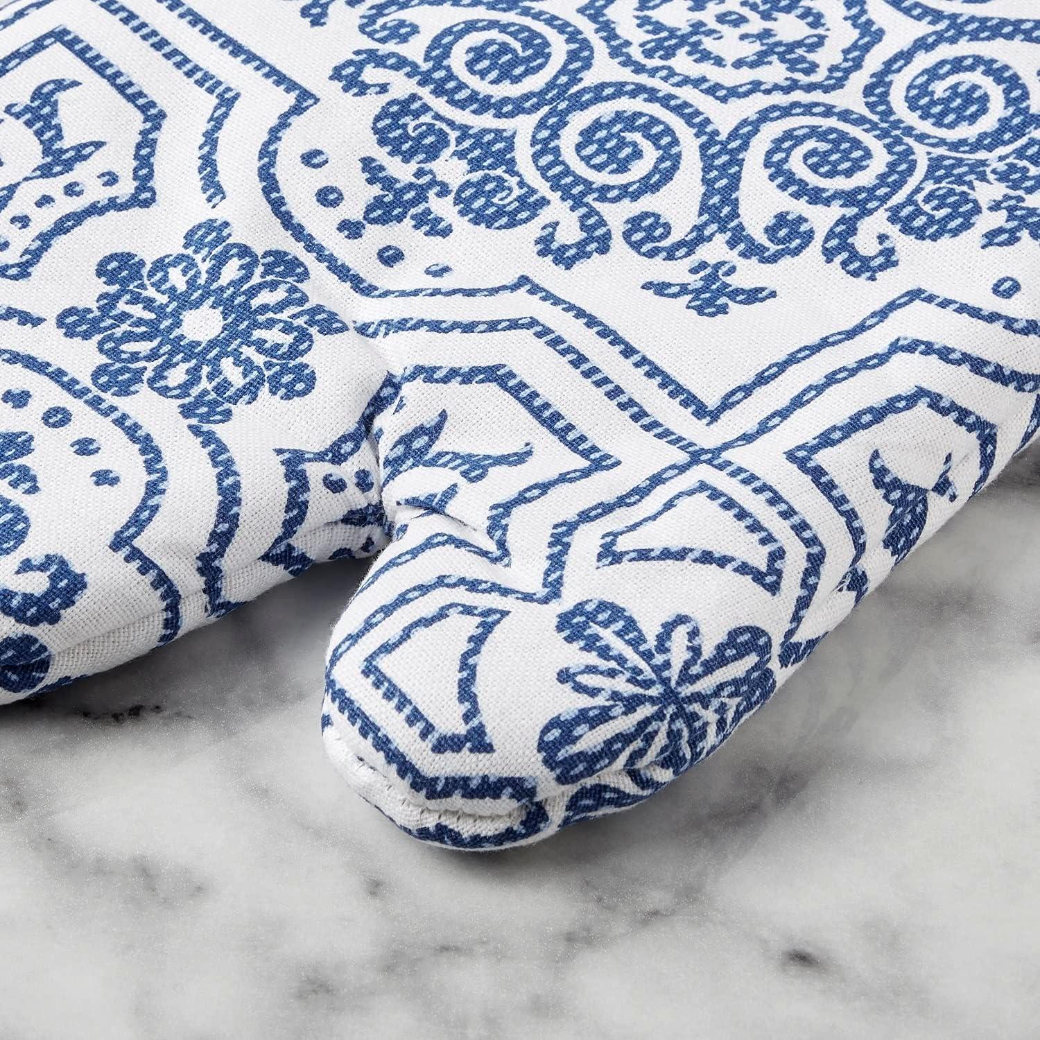 imageMartha Stewart Succulents Oven Mitt 2Pack Set Green 7x13Strie Medallion