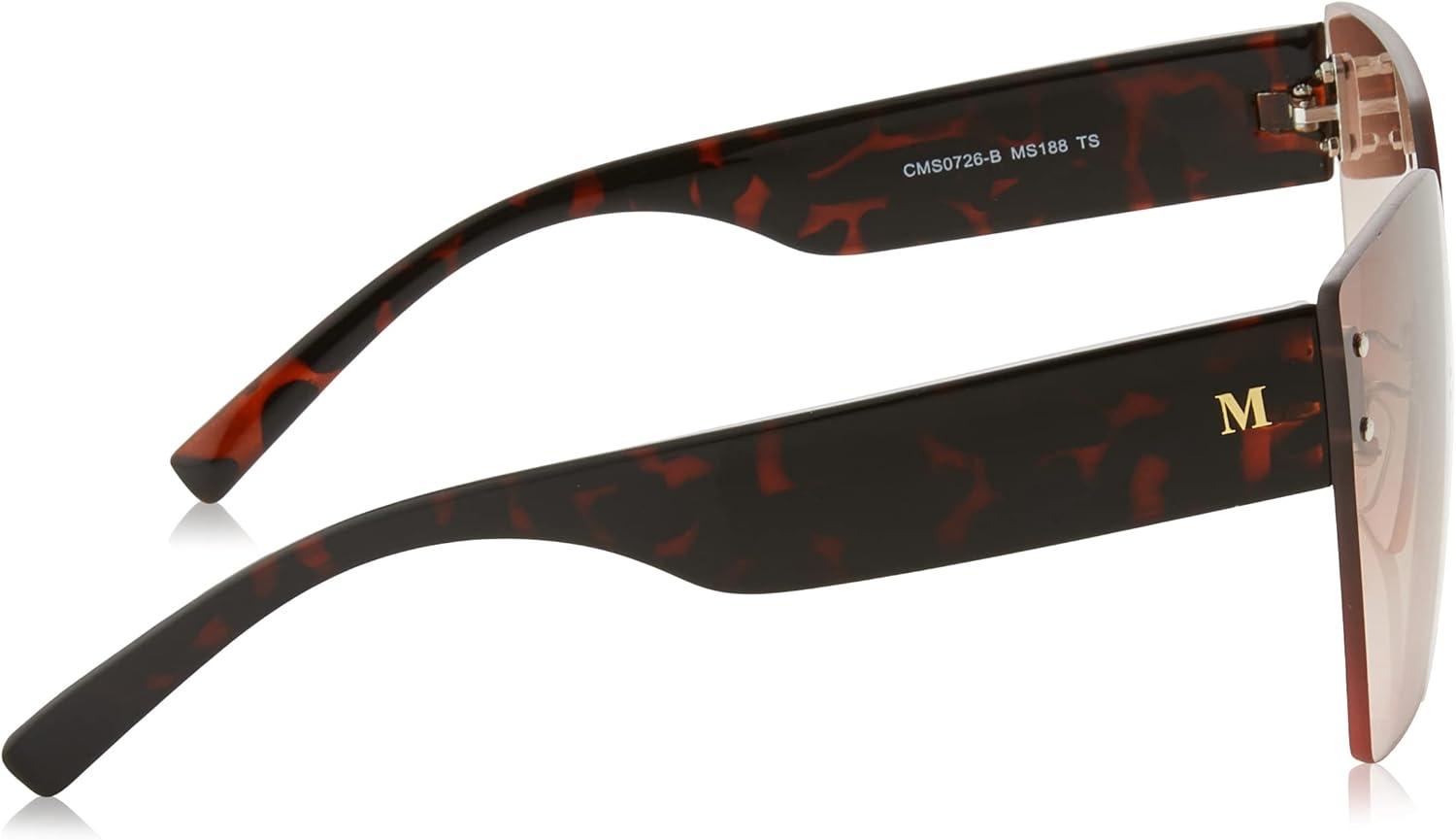 imageMartha Stewart Womens MS188 Oversized UV400 Protective Square Cat Eye Shield SunglassesTimeless Gifts for Her 144mm Tortoise 144 mm