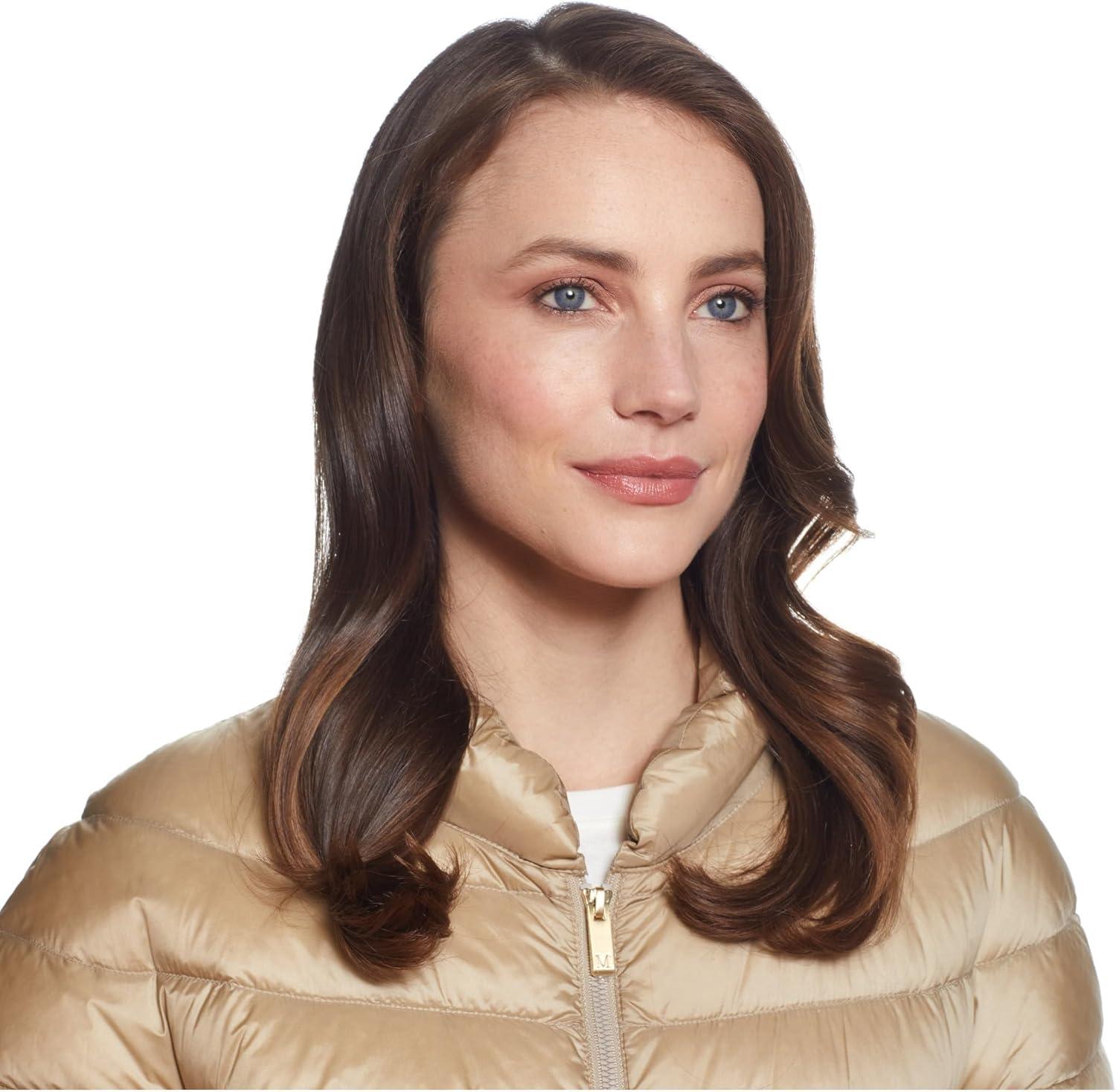 imageMartha Stewart Womens Quilted Down Puffer Vest Lightweight Short Sleeve Jacket with Pockets Warm Winter CoatKhaki