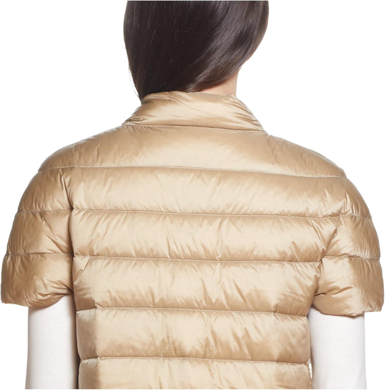imageMartha Stewart Womens Quilted Down Puffer Vest Lightweight Short Sleeve Jacket with Pockets Warm Winter CoatKhaki