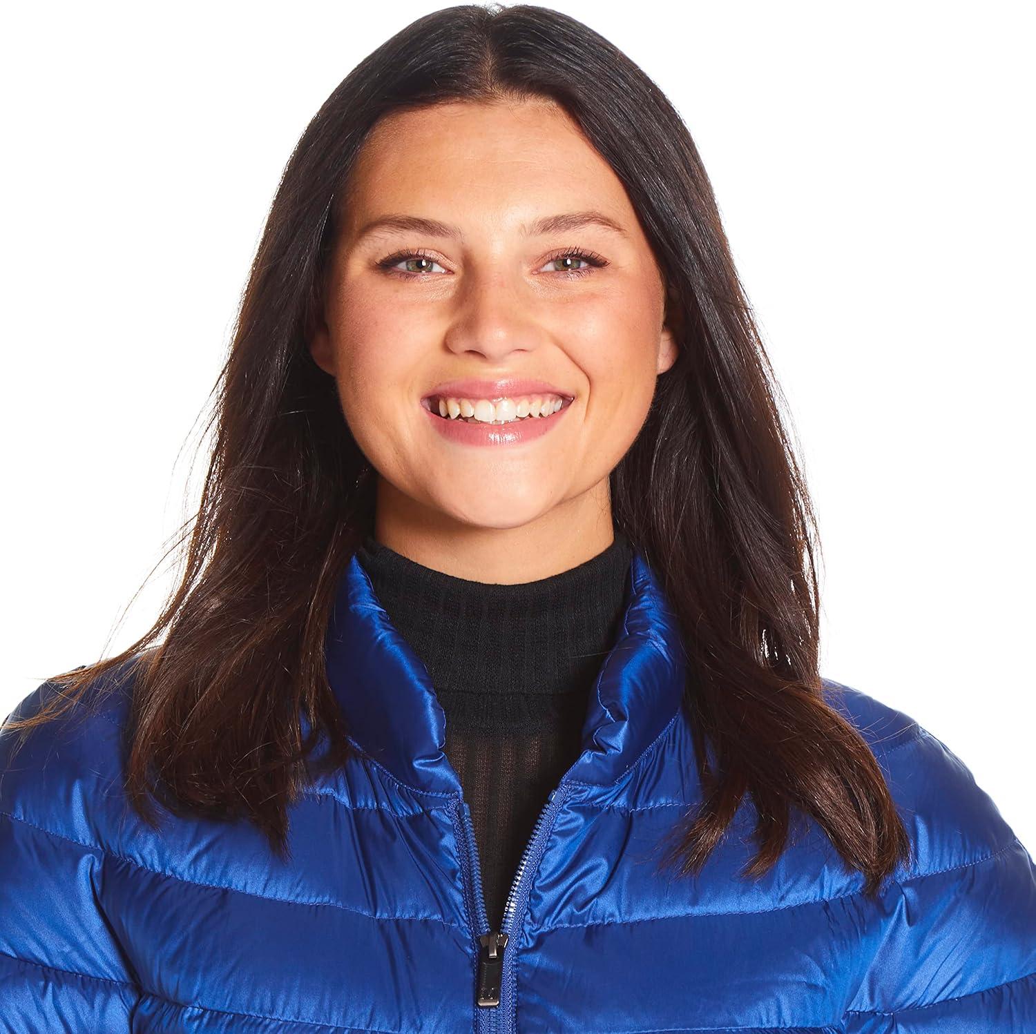 imageMartha Stewart Womens Quilted Down Puffer Vest Lightweight Short Sleeve Jacket with Pockets Warm Winter CoatSociety Blue