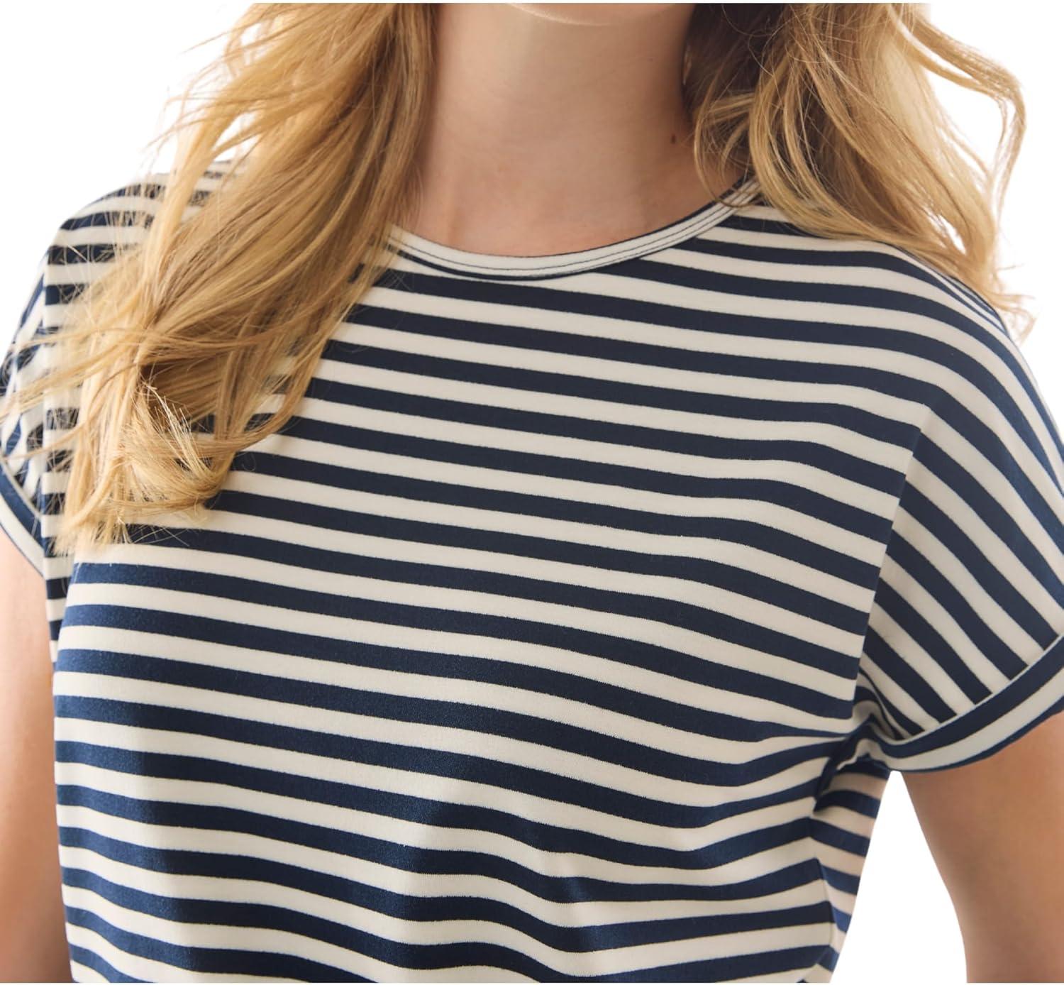 imageMartha Stewart Womens Short Sleeve Relaxed TShirt Soft Garden Top Casual Summer TeeSky CaptainCoconut Milk