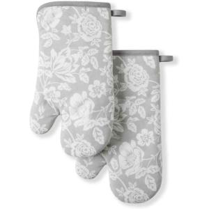 Martha Stewart Succulents Oven Mitt 2-Pack Set, Green, 7″x13″(Floral Vine)