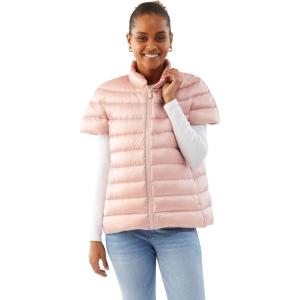 Martha Stewart Women’s Quilted Down Puffer Vest, Lightweight Short Sleeve Jacket with Pockets, Warm Winter Coat(Cotton Pink)