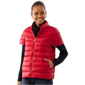Martha Stewart Women’s Quilted Down Puffer Vest, Lightweight Short Sleeve Jacket with Pockets, Warm Winter Coat(Ladybug Red)
