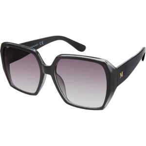 Martha Stewart womens Ms123 Modern Uv400 Protective Square Sunglasses – Timeless Gifts for Her, 58mm Square Sunglasses(Black)