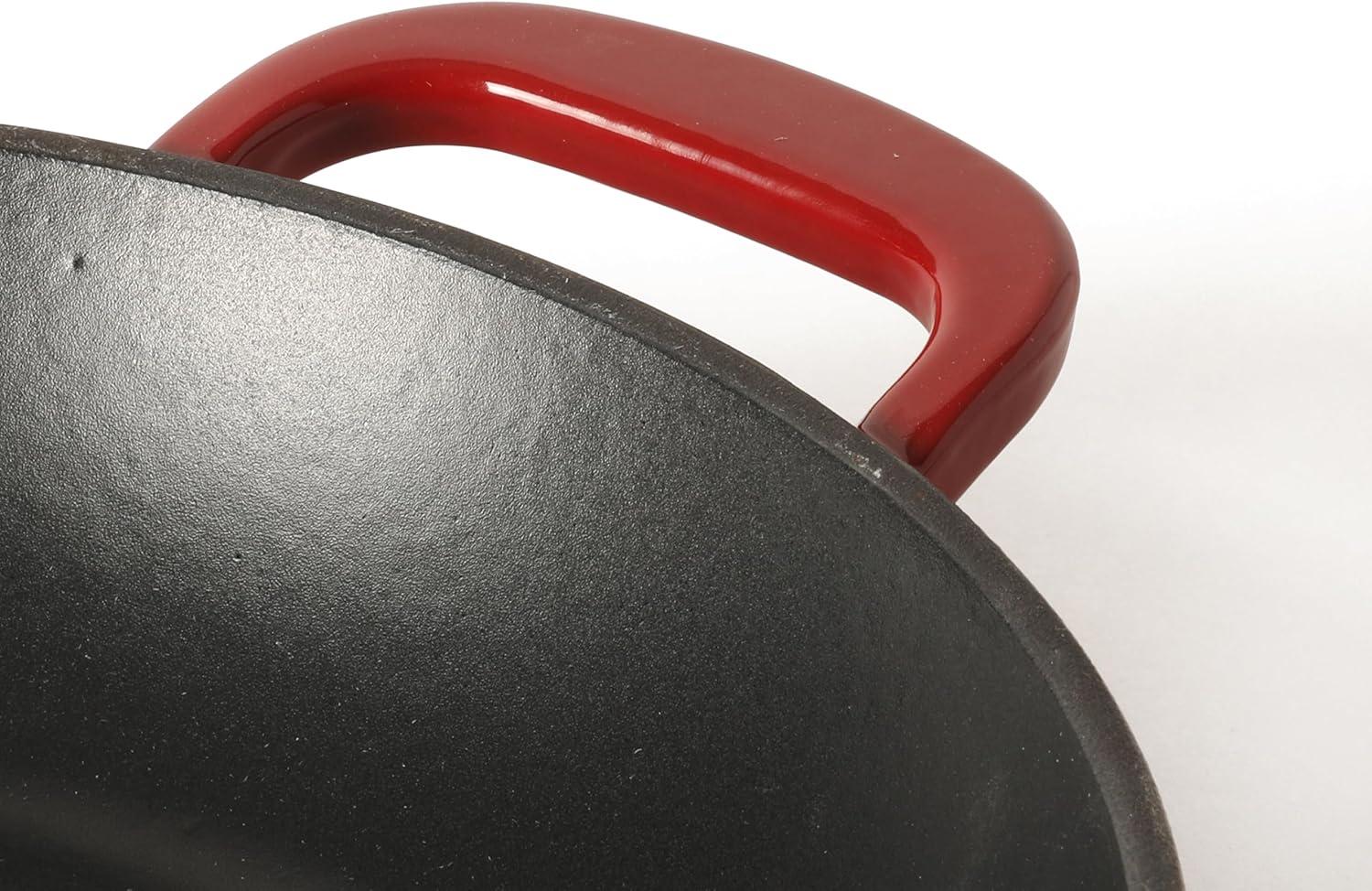 imageMartha Stewart Gatwick 12 Enameled Cast Iron Skillet PFASFree Classic Blue Exterior with Matte Black Enamel Interior Rust Resistant Oven SafeClassic Red