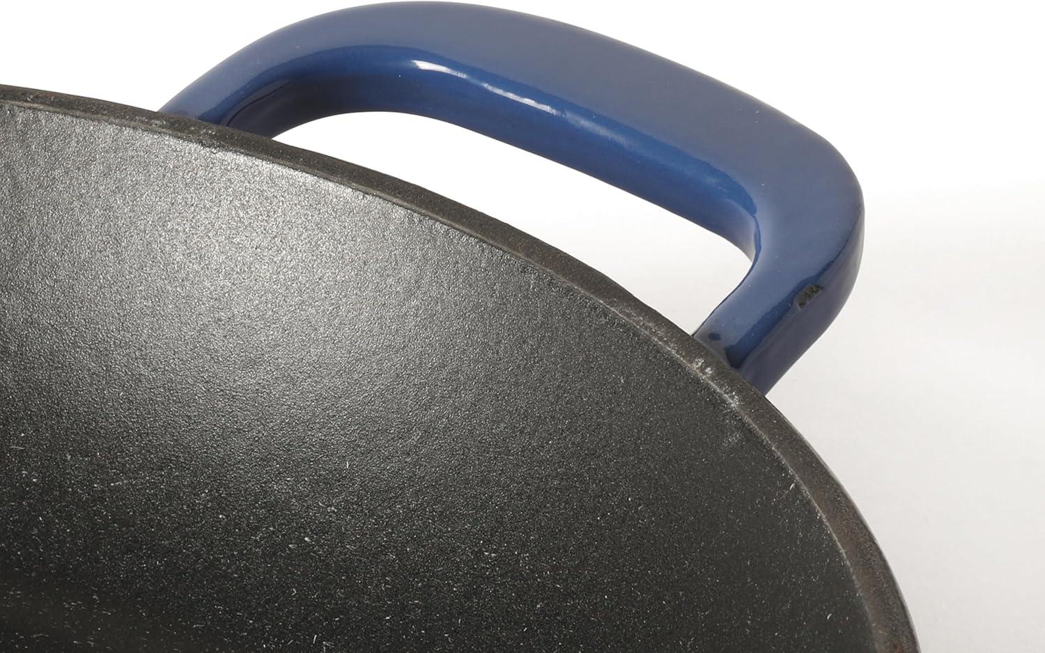 imageMartha Stewart Gatwick 12 Enameled Cast Iron Skillet PFASFree Classic Red Exterior with Matte Black Enamel Interior Rust Resistant Oven SafeClassic Blue