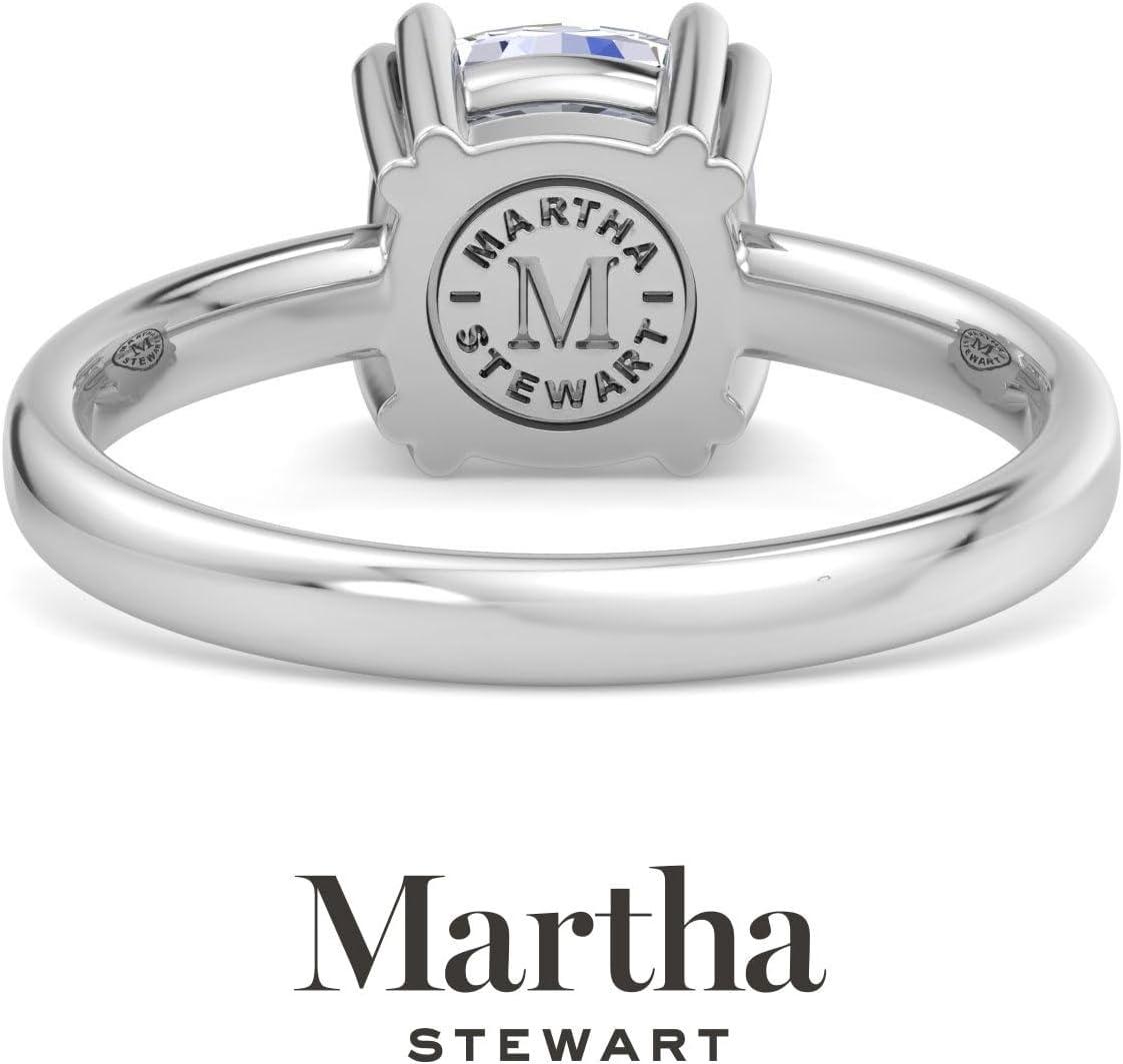 imageMartha Stewart 2 Carat Cushion Cut Lab Grown Diamond Solitaire Engagement Ring In Sterling Silver