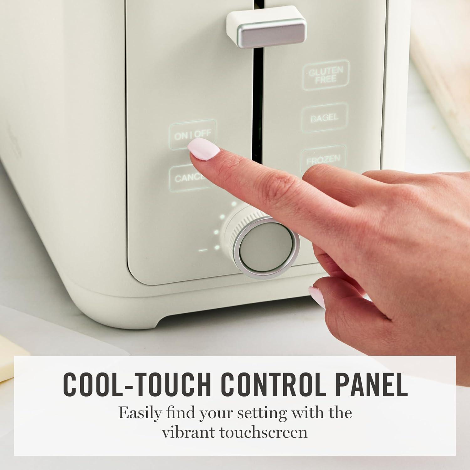 imageMartha Stewart 2 Slice Toaster 10 Shade Settings with Defrost Cancel Bagel amp GlutenFree ExtraWide SelfCentering Slots for Waffles amp Artisan Bread Removable Crumb Tray Cord Wrap Linen WhiteLinen White