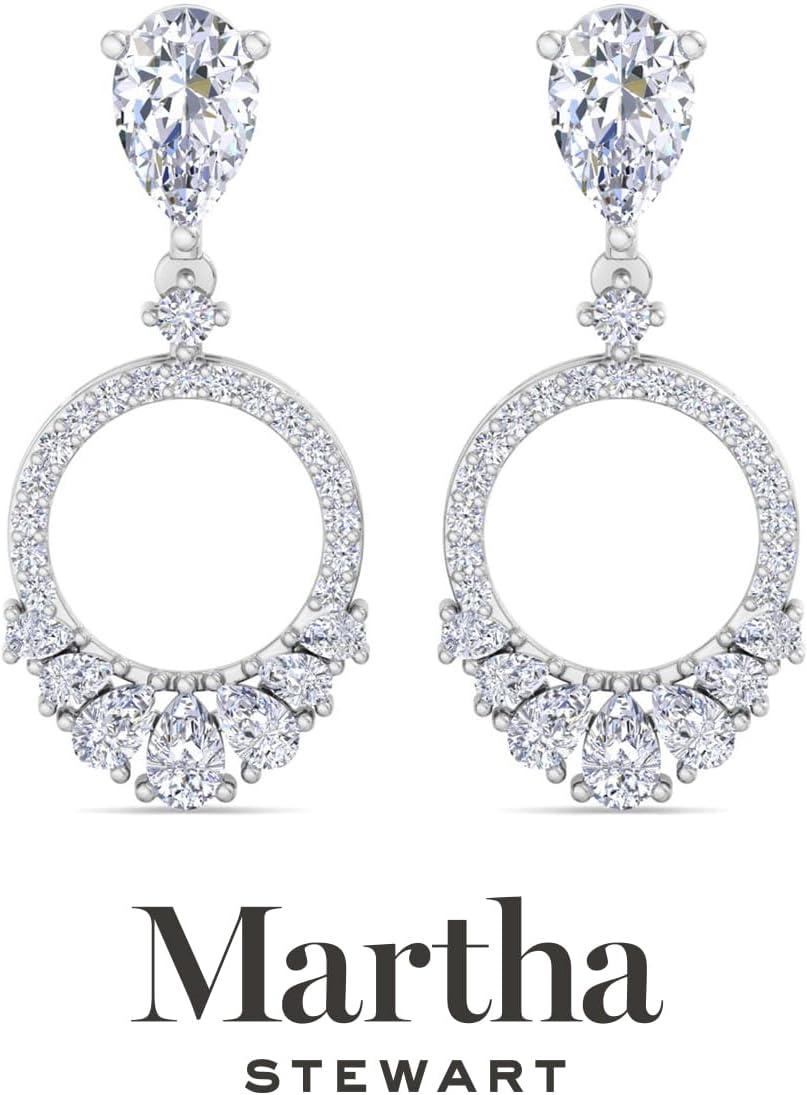 imageMartha Stewart 3 Carat Pear Shape Lab Grown Diamond Drop Earrings In Sterling Silver