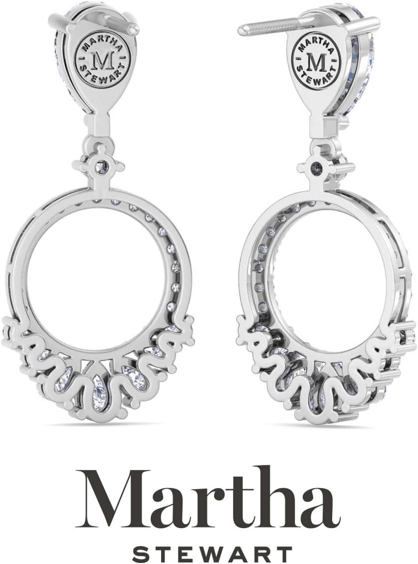 imageMartha Stewart 3 Carat Pear Shape Lab Grown Diamond Drop Earrings In Sterling Silver