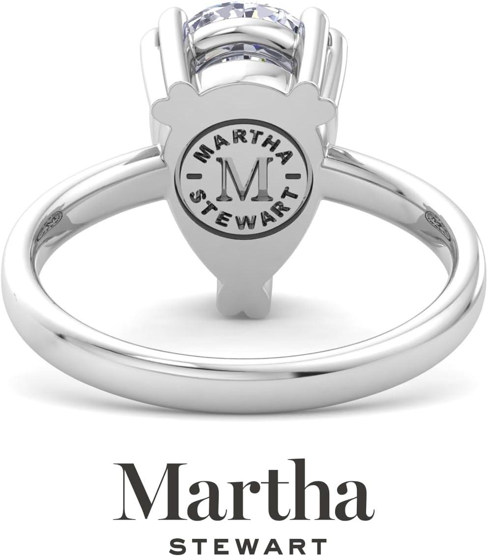 imageMartha Stewart 3 Carat Pear Shape Lab Grown Diamond Solitaire Engagement Ring In Sterling Silver