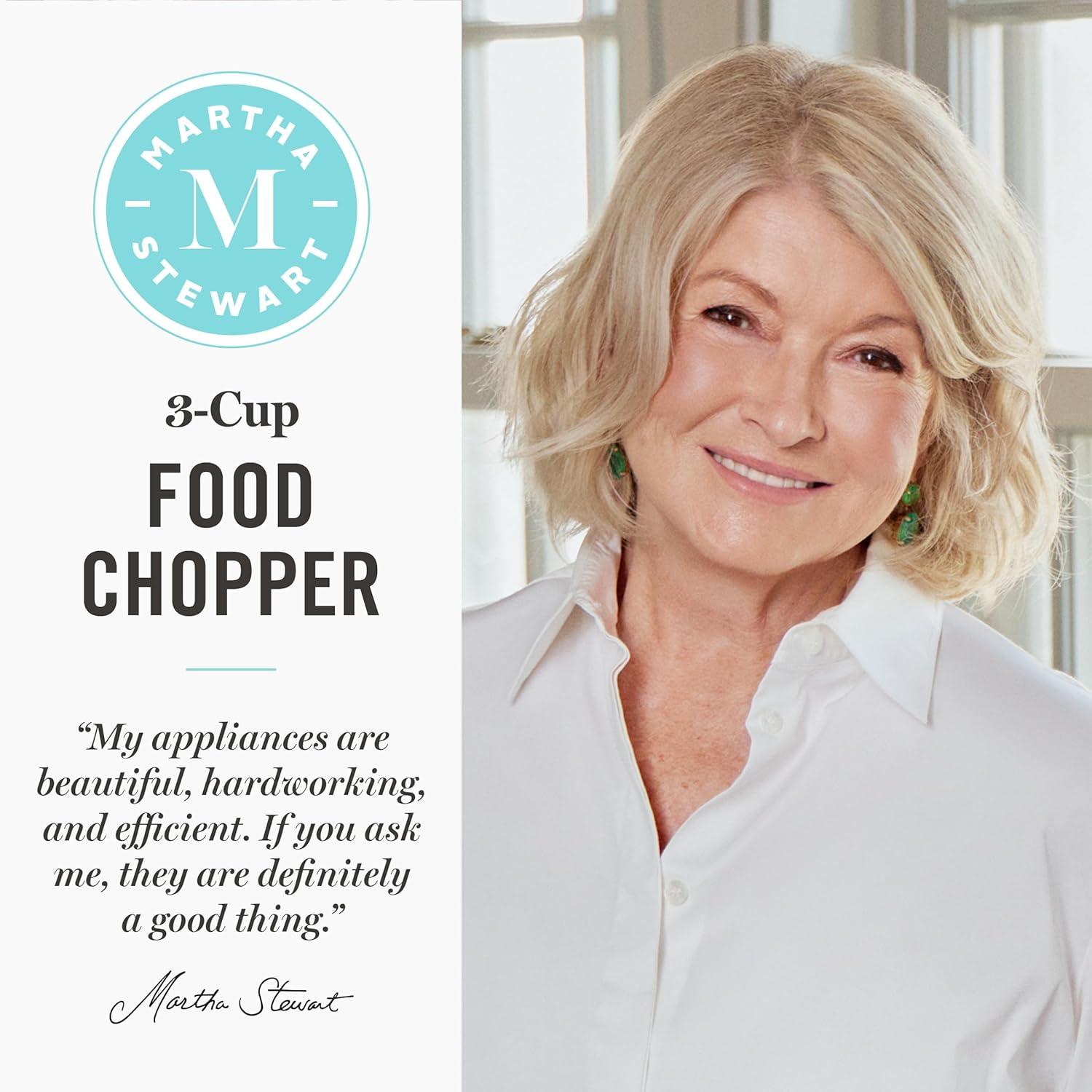 imageMartha Stewart 3 Cup Electric Food Chopper Vegetable amp Herb Mini Food Processor 24oz BPAFree Bowl Stainless Steel Blades Pour Spout Dicing Mincing Chop amp Puree Dishwasher Safe LinenHoneydew Green