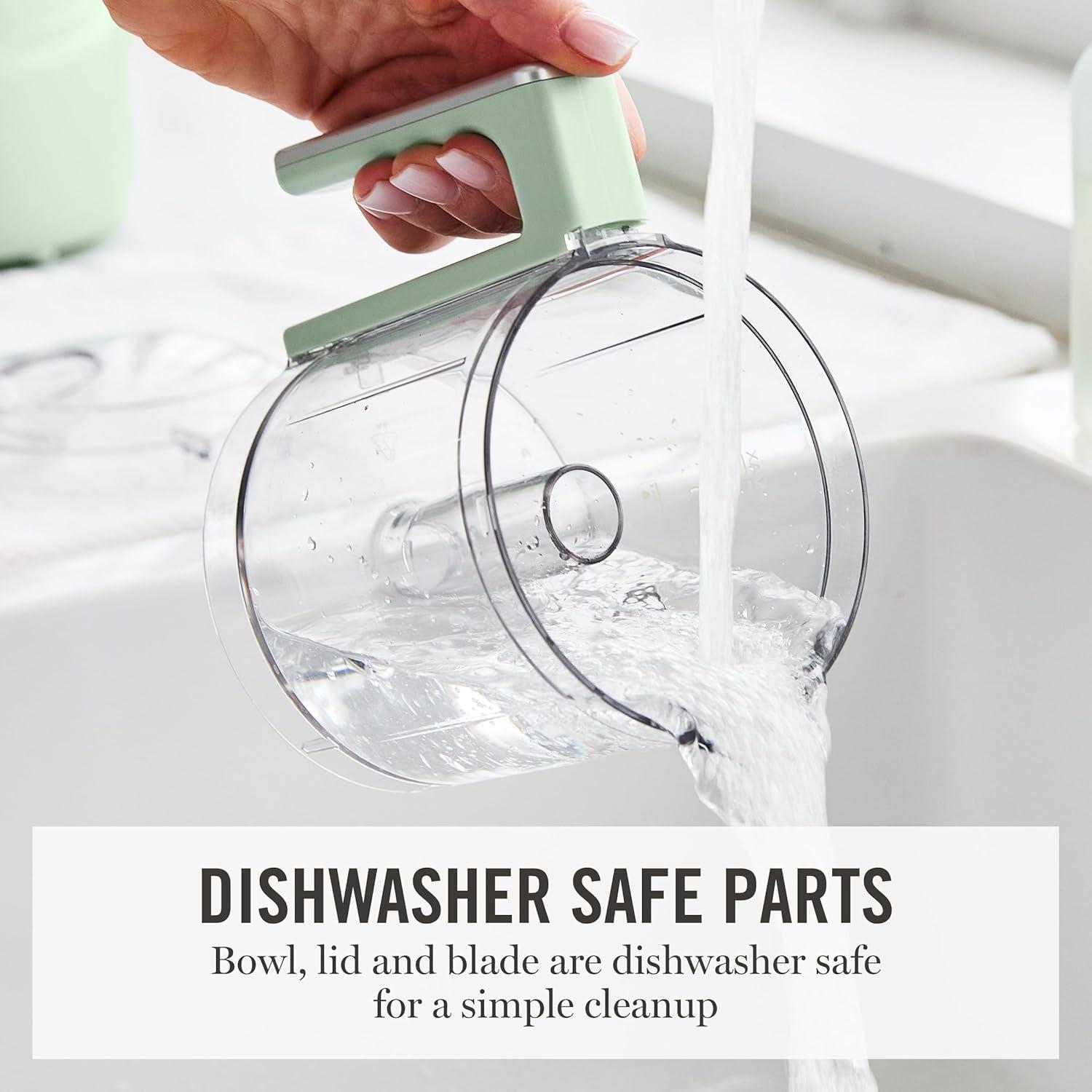 imageMartha Stewart 3 Cup Electric Food Chopper Vegetable amp Herb Mini Food Processor 24oz BPAFree Bowl Stainless Steel Blades Pour Spout Dicing Mincing Chop amp Puree Dishwasher Safe LinenHoneydew Green
