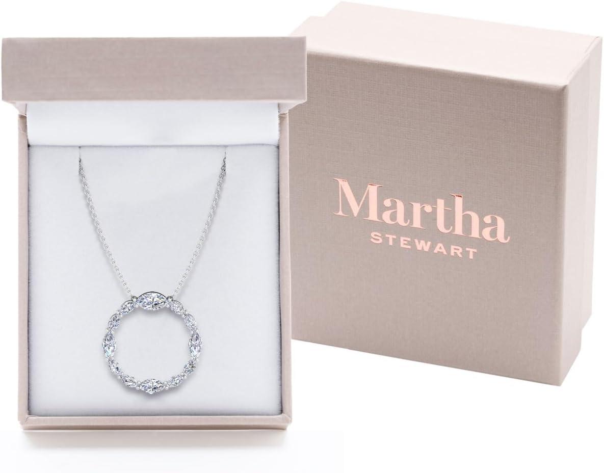 imageMartha Stewart 4 Carat Lab Grown Diamond Marquise Circle Necklace In Sterling Silver