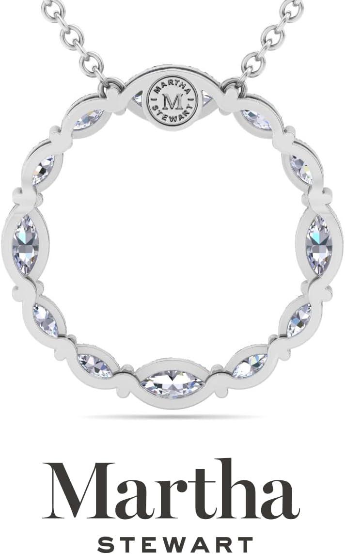 imageMartha Stewart 4 Carat Lab Grown Diamond Marquise Circle Necklace In Sterling Silver