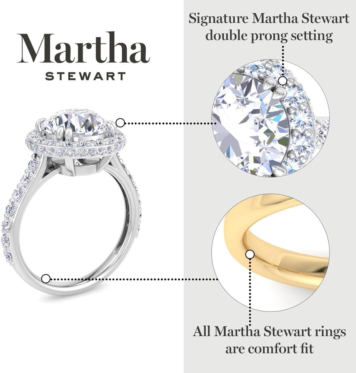 imageMartha Stewart 4 Carat Round Lab Grown Diamond Hidden Halo Engagement Ring In Sterling Silver