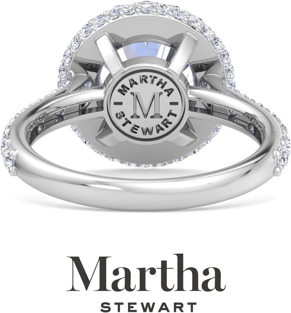 imageMartha Stewart 4 Carat Round Lab Grown Diamond Hidden Halo Engagement Ring In Sterling Silver