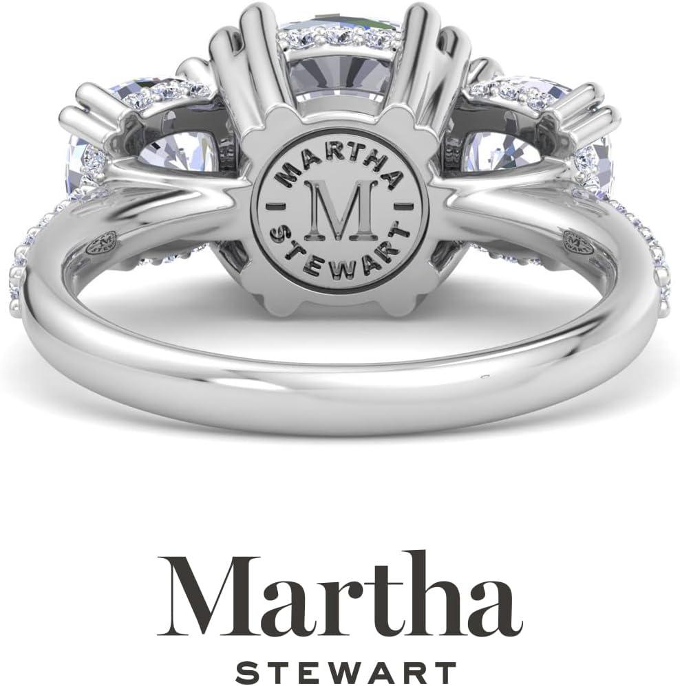 imageMartha Stewart 5 12 Carat Cushion Cut Lab Grown Diamond Three Stone Plus Engagement Ring In Sterling Silver