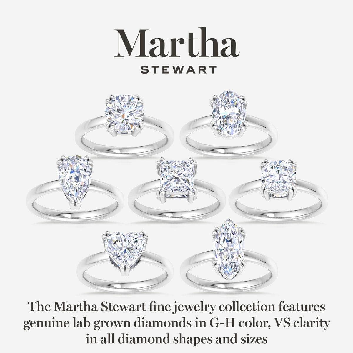 imageMartha Stewart 5 Carat Round Shape Lab Grown Diamond Solitaire Engagement Ring In Sterling Silver