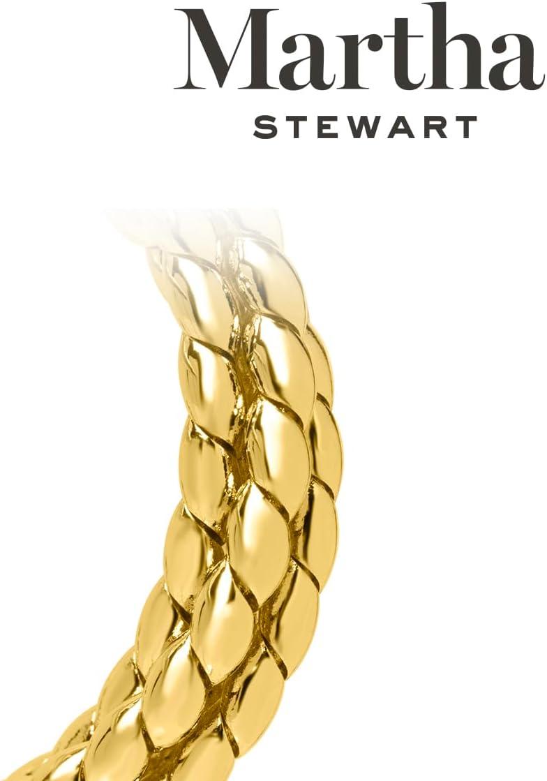 imageMartha Stewart Beaded Gold Hoop Earrings 1 Inch