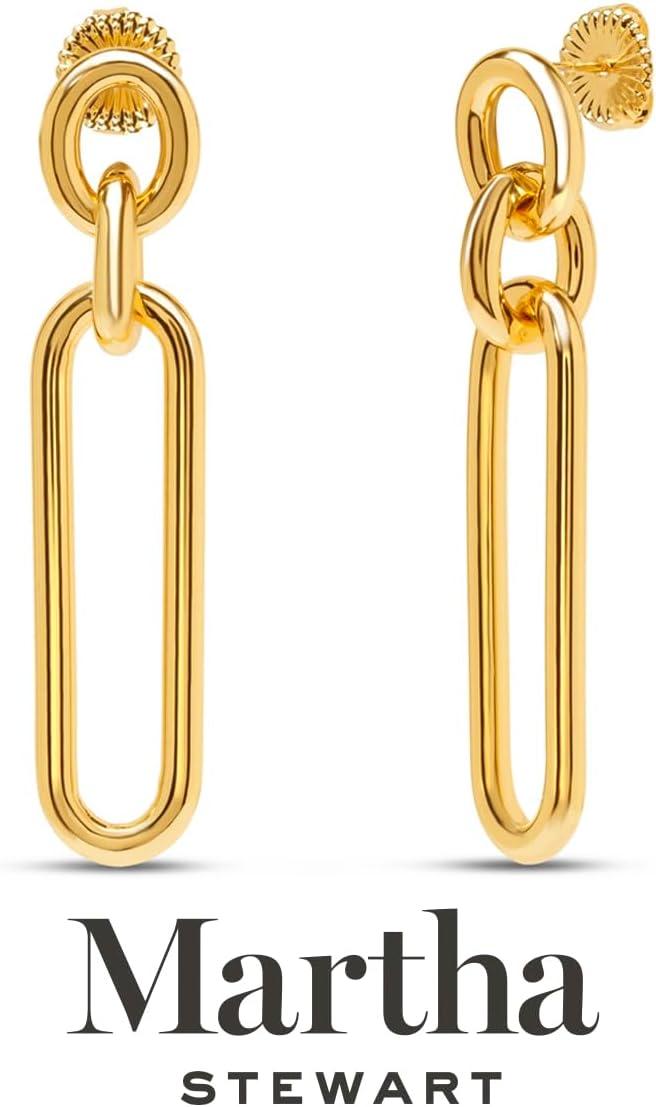 imageMartha Stewart Elegant Gold Dangle Earrings 2 Inches