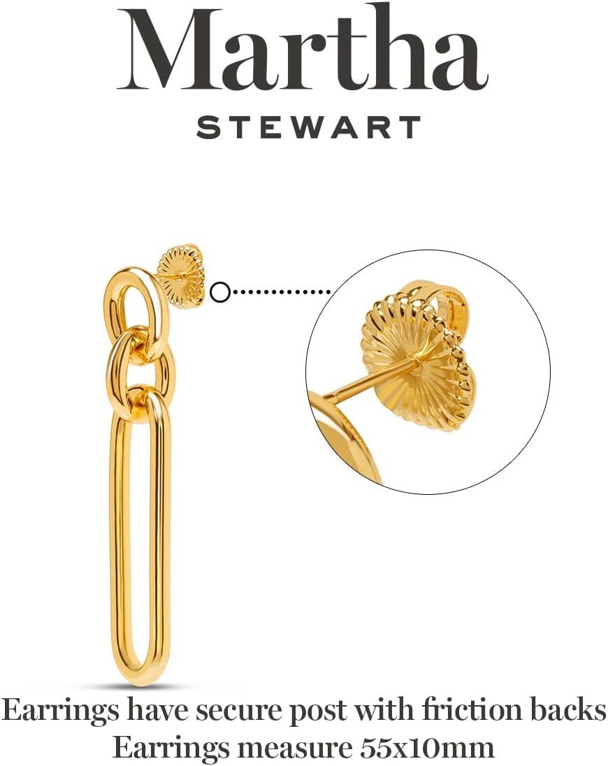 imageMartha Stewart Elegant Gold Dangle Earrings 2 Inches