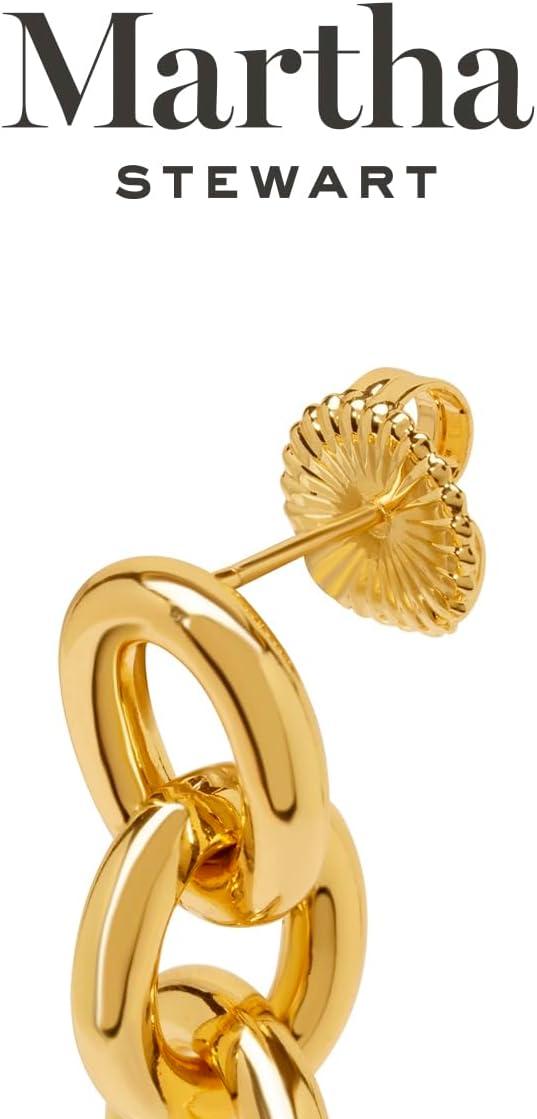 imageMartha Stewart Elegant Gold Dangle Earrings 2 Inches