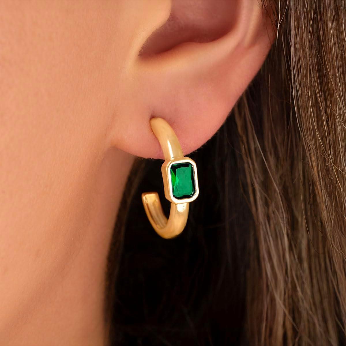 imageMartha Stewart Gold Hoop EarringsGreen