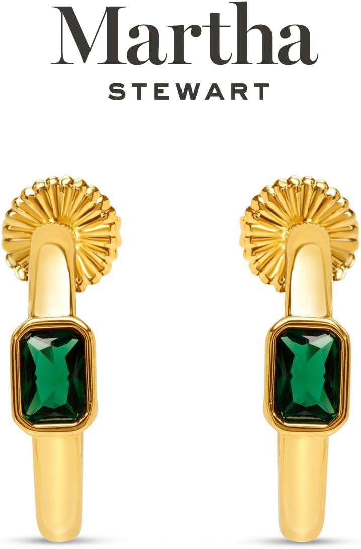 imageMartha Stewart Gold Hoop EarringsGreen