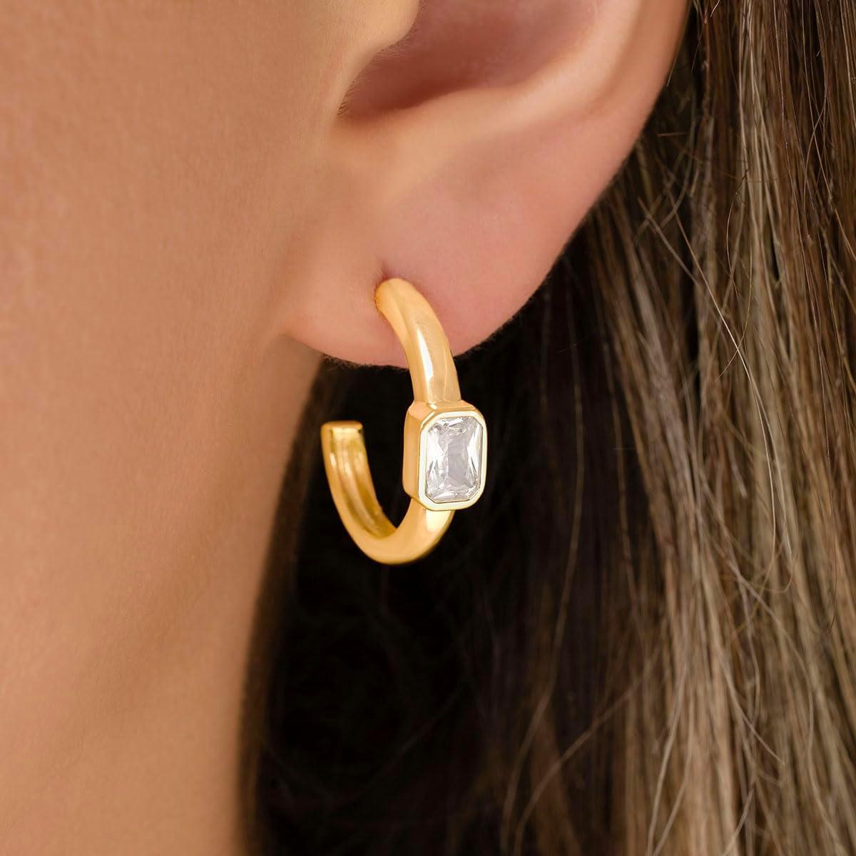 imageMartha Stewart Gold Hoop EarringsWhite