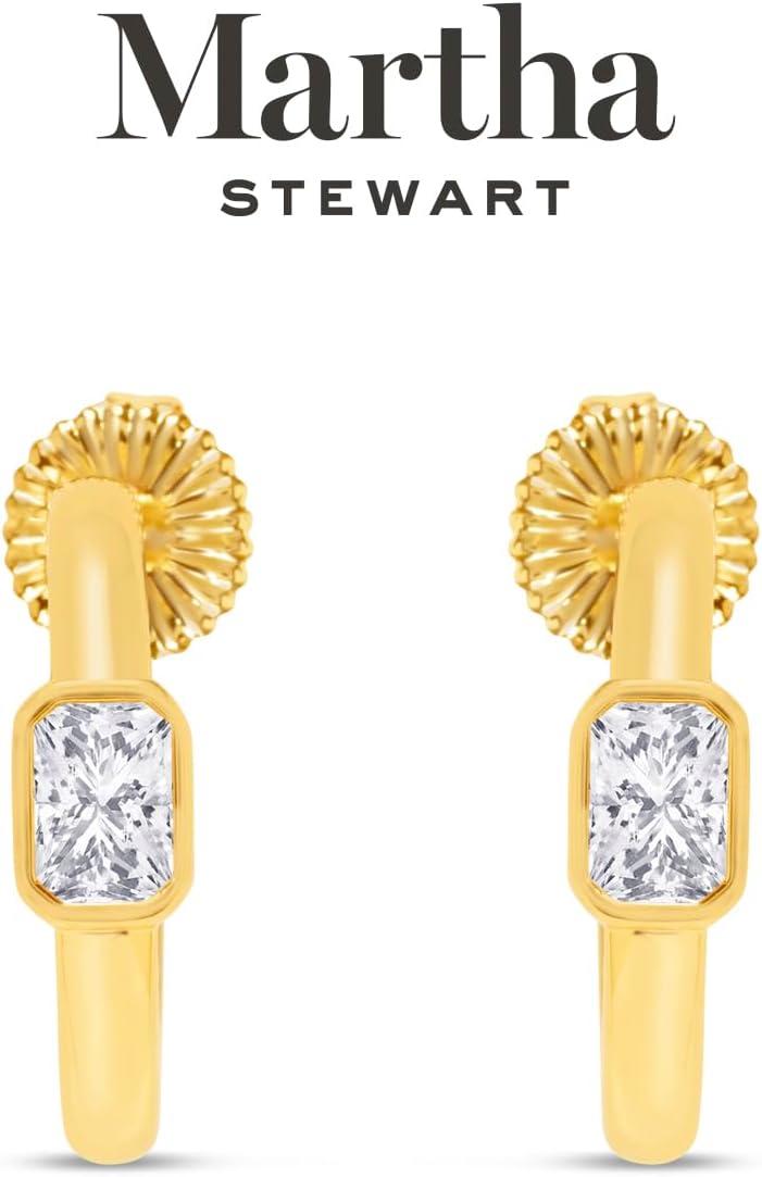 imageMartha Stewart Gold Hoop EarringsWhite