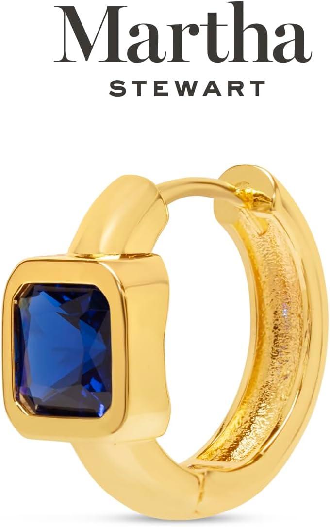 imageMartha Stewart Gold Huggie Hoop EarringsBlue