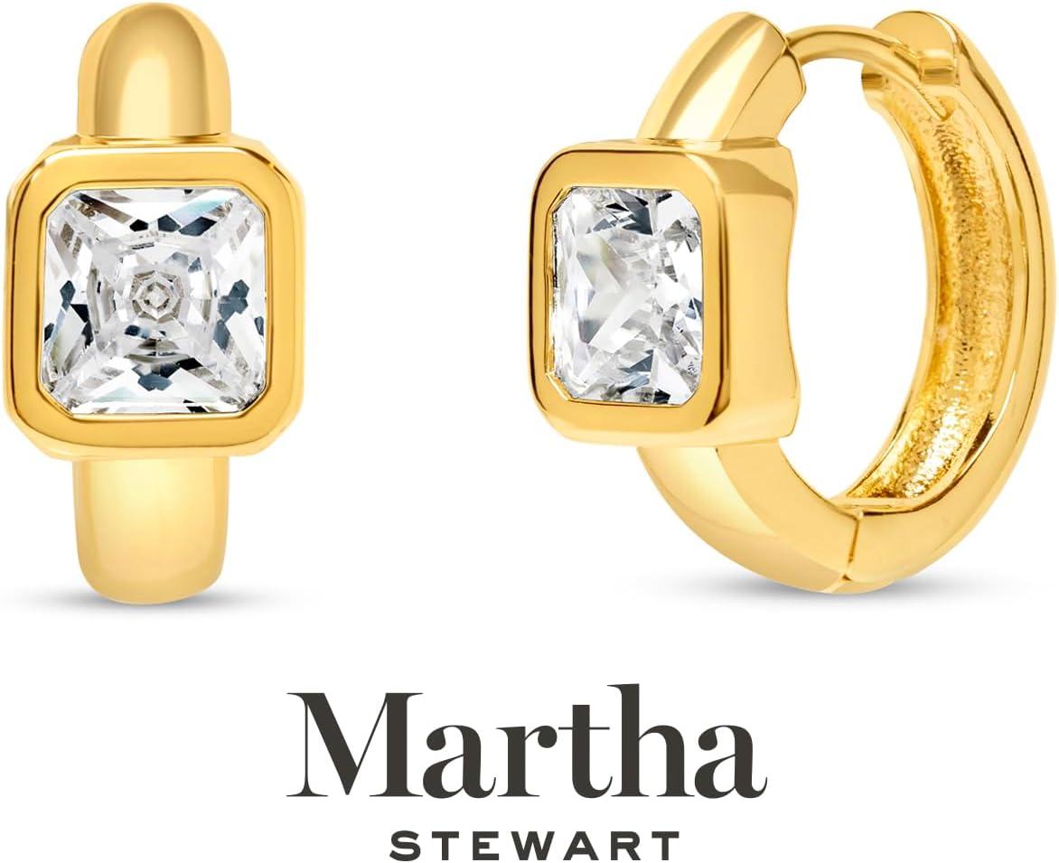 imageMartha Stewart Gold Huggie Hoop EarringsWhite