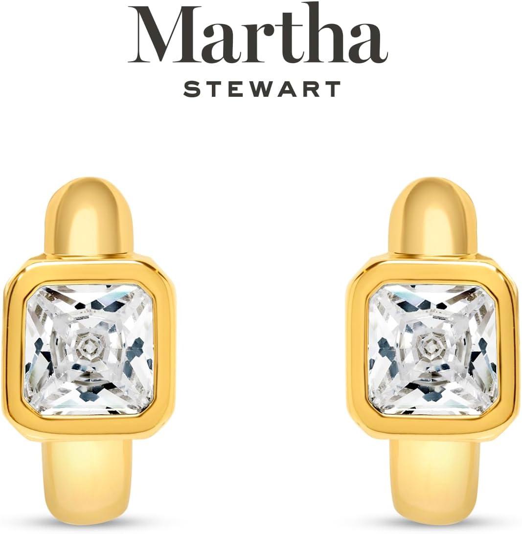 imageMartha Stewart Gold Huggie Hoop EarringsWhite