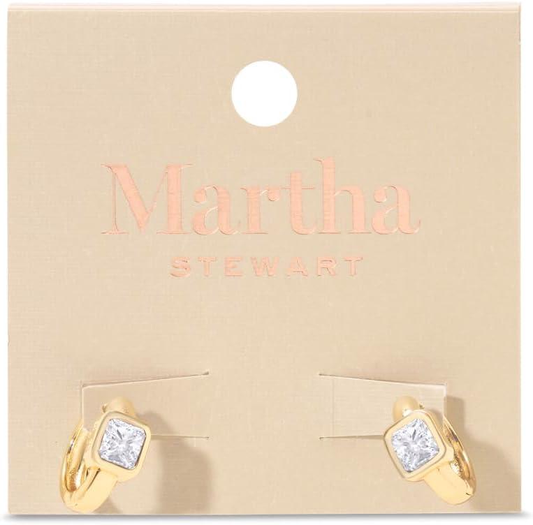 imageMartha Stewart Gold Huggie Hoop EarringsWhite