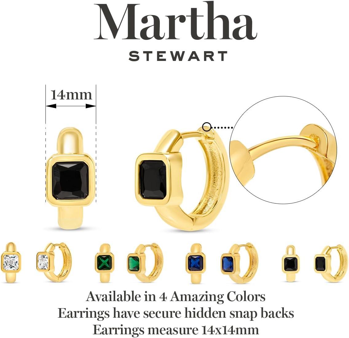 imageMartha Stewart Gold Huggie Hoop EarringsWhite