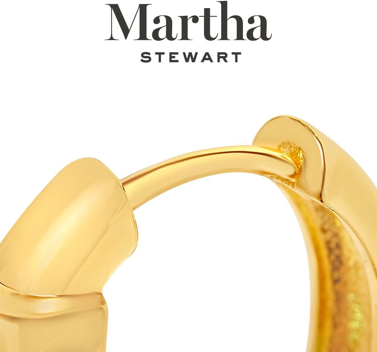 imageMartha Stewart Gold Huggie Hoop EarringsWhite