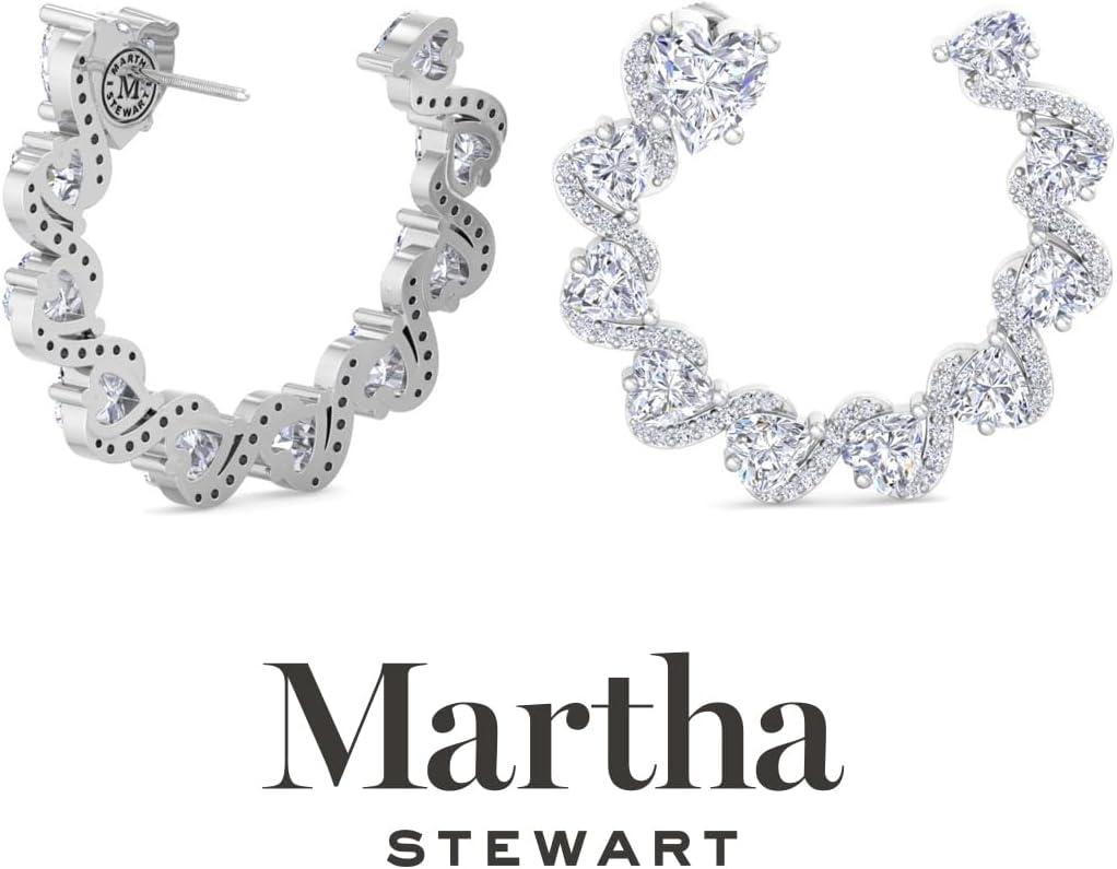 imageMartha Stewart Lab Grown Diamond Earrings Drop Style Sterling Silver Fine Jewelry for WomenPear Shape5 Carat